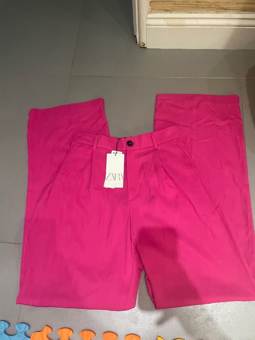 Zara Bright Magenta Wide-Leg Trousers
